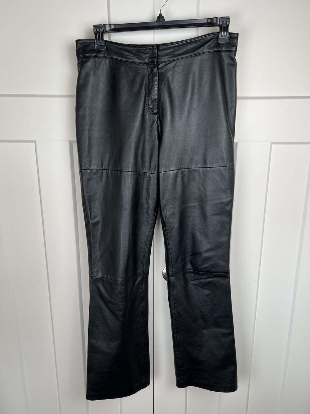 Vintage Harold’s Black Leather Pants Size 12 Straight Leg High Rise 90s